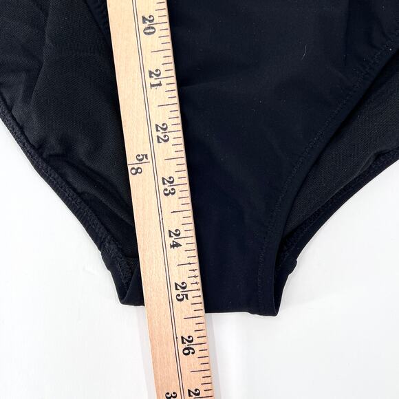 PROFILE BY GOTTEX One Piece Swimsuit Womens 8 Black Square Neck Ruched New - Picture 15 of 15